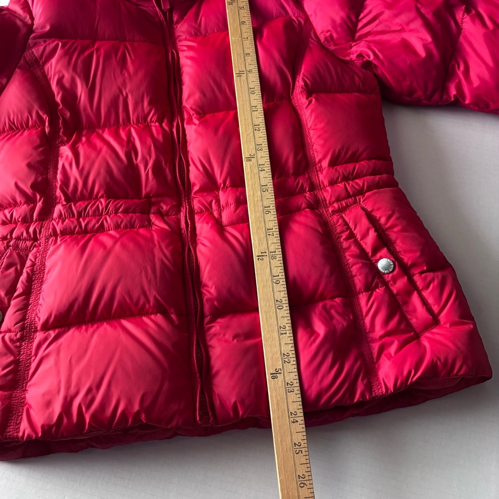 Lands End Down Puffer Jacket Coat Red Zipper Pockets Womens Size S(6-8) LIKE NEW - Picture 11 of 12